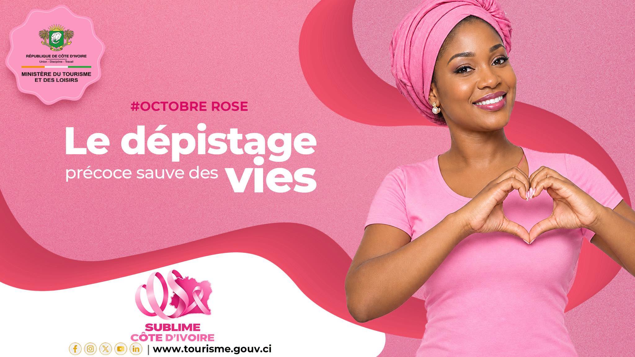 En ce mois d’Octobre Rose, le Ministère du Tourisme et des Loisirs se mobilise pour la sensibilisation au dépistage précoce du cancer du sein.